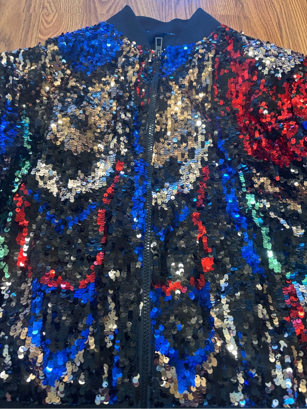 ✨ Stunning Desigual Multi-Color Sequin Bomber Jacket ✨ - Picture 3 of 12